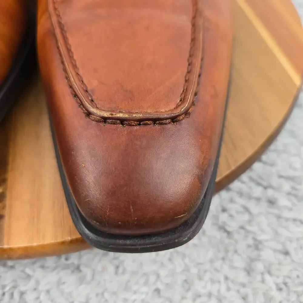 Magnanni Mens 13M Brown Leather Apron Toe Business Casual Oxford Dress Shoe